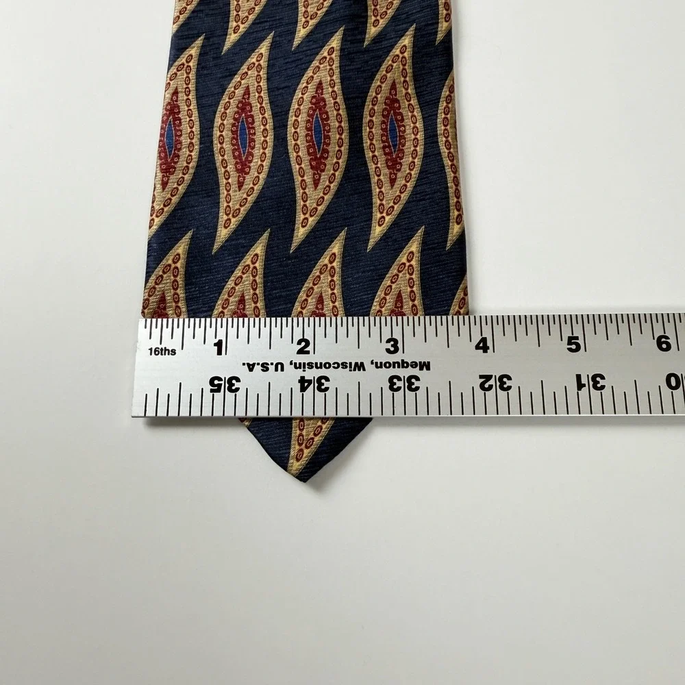 Emilio Romano Navy‎ Gold Geometric Silk Tie Italy